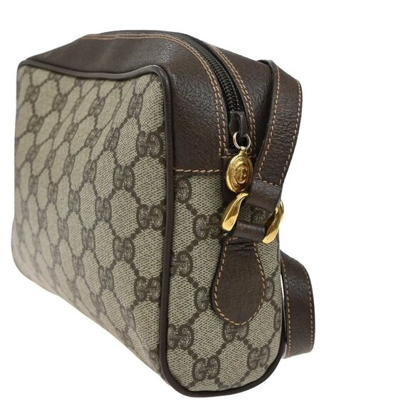 GUCCI Logo Sherry GG pattem Shoulder Bag PVC Leather Brown GHW Italy 34KB464 - Picture 4 of 16